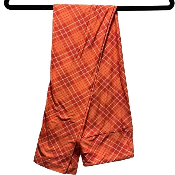LulaRoe OS Soft Leggings One Size  2-10 Small-Large Checked Orange Multitone - Picture 1 of 15